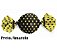 100 Embalagem Para Trufa Poá Preto/Amarelo 14,5X15,5 (LuckyFest) - Imagem 1