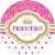 16 Adesivo Etiqueta Para Festa Princesa  Rosa 5Cm 53.1 ( Nc Toys Etiqueta ) - Imagem 1