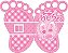 8 Convites Chá De Bebê Pezinho Menina Rosa 36.2  (Nc Toys Convites) - Imagem 1