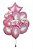 Kit Com 10 Peças De Balão Buque Latex E Metalizado Rosa (Ex) - Imagem 1