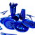 Kit Festa 50 PESSOAS DESCARTAVEIS AZUL PETRÓLEO PEROLADO GARFO + PRATO + COPO - Imagem 2