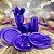 Kit Festa 50 PESSOAS DESCARTAVEIS ROXO PEROLADO GARFO + PRATO + COPO - Imagem 1