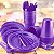 Kit Festa 50 PESSOAS DESCARTAVEIS ROXO GARFO + PRATO + COPO - Imagem 1