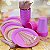 Kit Festa 50 PESSOAS DESCARTAVEIS ROSA CANDY E ROSE GOLD GARFO + PRATO + COPO - Imagem 1