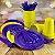 Kit Festa 50 PESSOAS DESCARTAVEIS ROXO E AMARELO GARFO + PRATO + COPO - Imagem 1