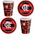 Kit Festa Flamengo 8 Pratos + 8 Copos Descartável 200 Ml Papel - FESTCOLOR - Imagem 1