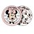 8 PRATO BOLO FESTA MINNIE MOUSE ROSA  DE PAPEL 18 CM REGINA - Imagem 3