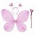 Kit Fantasia Asa de Borboleta Fada Infantil+varinha+tiara Festa Fantasia  Balada Carnaval (Ex) - Imagem 7