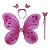 Kit Fantasia Asa de Borboleta Fada Infantil+varinha+tiara Festa Fantasia  Balada Carnaval (Ex) - Imagem 5