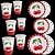 Kit Festa CEREJA FESTA CHERRY 8 Pratos + 8 Copos Descartável 200 Ml Papel - FESTCOLOR - Imagem 2
