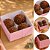 10 CAIXA P/ 04 DOCES C/ VISOR ROSA 8X8X4 5745 (IDEIA) - Imagem 1