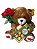 Presente Dia dos Namorados Urso Fofo com Flores e Chocolates - Imagem 1