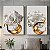 Quadro Flores Brancas com Dourado - Imagem 1