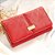 Carteira Feminina Transversal Alto Relevo Porta Cartões Moedas COR VERMELHO - Imagem 1