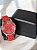 RELOGIO FEMININO MATERIAL SILICONE VERMELHO COM STRASS - Imagem 1