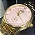 RELOGIO FEMININO DHP DOURADO COM FUNDO ROSA BCR129 - Imagem 2