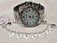Kit Relógio Pallyjane Prateado com strass e Pulseira detalhe flor BCR148 - Imagem 6