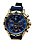 Relogio masculino pulseira de silicone azul com bisel dourado BCRM114 - Imagem 3