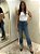 CALÇA JEANS RETA COM BRILHO NA BARRA - Imagem 3