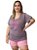 Pijama feminino plus size blusa listrada - Imagem 1