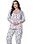 Pijama feminino moletin flanelado aberto bolas - Imagem 1