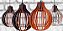 Kit 4 Lustre De Madeira Coquinho Pendente Ajustável E27 - Imagem 2