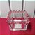 CUMBUCA QUADRADA VIDRO COM BORDA CORAÇÃO ROSA 13X6.5CM - Imagem 1
