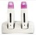 KIT BASE DUPLA + 2 APARELHOS DE CERA MATIC ROLL ON - MEGA BELL BRANCO COM ROSA - Imagem 1