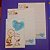 Peanuts 02 papéis de carta e 01 envelope Sanrio Importado Coração Azul - Imagem 1