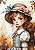 Papel de carta art big menina vintage - original - Imagem 1