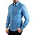 Camisa VersatiOld Linho Quadriculado Custom Fit Azul - Imagem 4