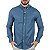 Camisa Tommy Hilfiger Custom Fit Listrada Azul Marinho - Imagem 1