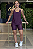 CONJUNTO FITNESS TRIO SHORT ROXO - Imagem 1
