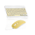 KIT TECLADO+MOUSE S/FIO BLUETOOTH RECARREGAVEL AMARELO - Imagem 1