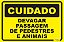 Placa Cuidado Devagar Passagem de Pedestres e Animais - Imagem 1