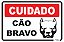 Placa Cuidado Cão Bravo - Imagem 1
