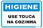 Placa Higiene Use Touca na Cozinha - Imagem 1