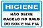 Placa Higiene Não Deixe Cabelo no Ralo do Box e na Pia - Imagem 1