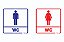 Kit Placa Banheiro Masculino e Feminino WC - 20x20 - Imagem 1