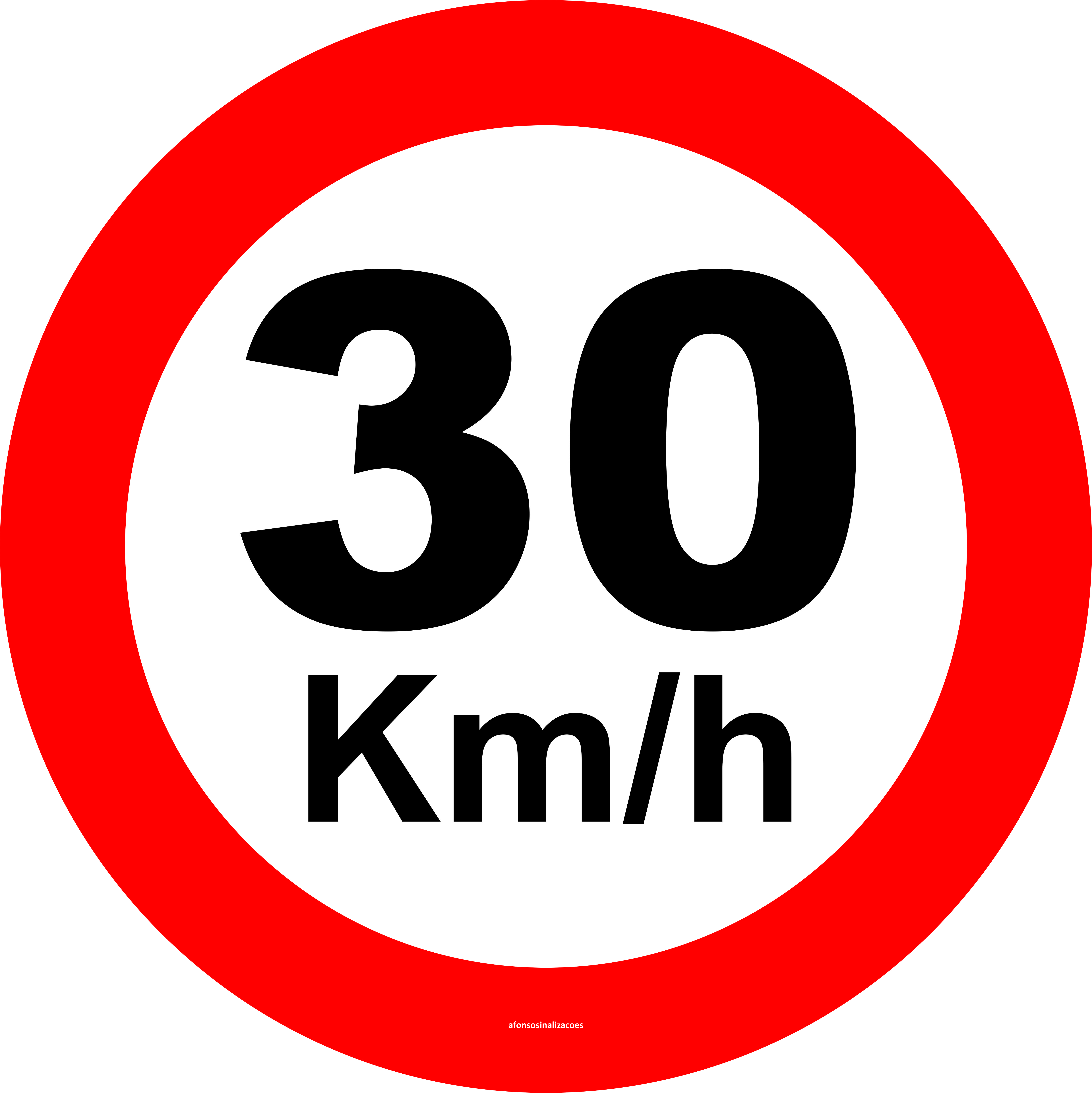 Placa Velocidade Máxima Permitida 30 Km/H R-19 Resolução Contran - Imagem 1