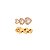 Brincos Ear Cuff Folheado Coração Dourado - Imagem 2