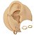 Piercing Argola Clicker em Aço PVD Dourado Square - Imagem 1