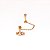 Piercing Labret Duplo em Titânio Corrente Indiano 5 Zircônias - Imagem 3