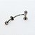 Piercing Labret Duplo em Titânio PVD com Corrente - Imagem 3