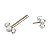 Piercing Barbell em Titânio Três Zircônias Redondas - Imagem 3