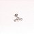 Piercing Labret Ouro 18K Cascata Flower 8 Zircônias - Imagem 4