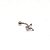 Piercing Curvo em Titânio Borboleta Zircônia - Imagem 3