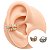 Piercing Argola Folheado Fake Detalhes Zircônias - Imagem 1