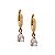 Brinco Argola Folheado Diamond Drop - Imagem 2
