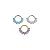 Piercing Argola Click em Titânio Double Zircônias Colors - Imagem 5